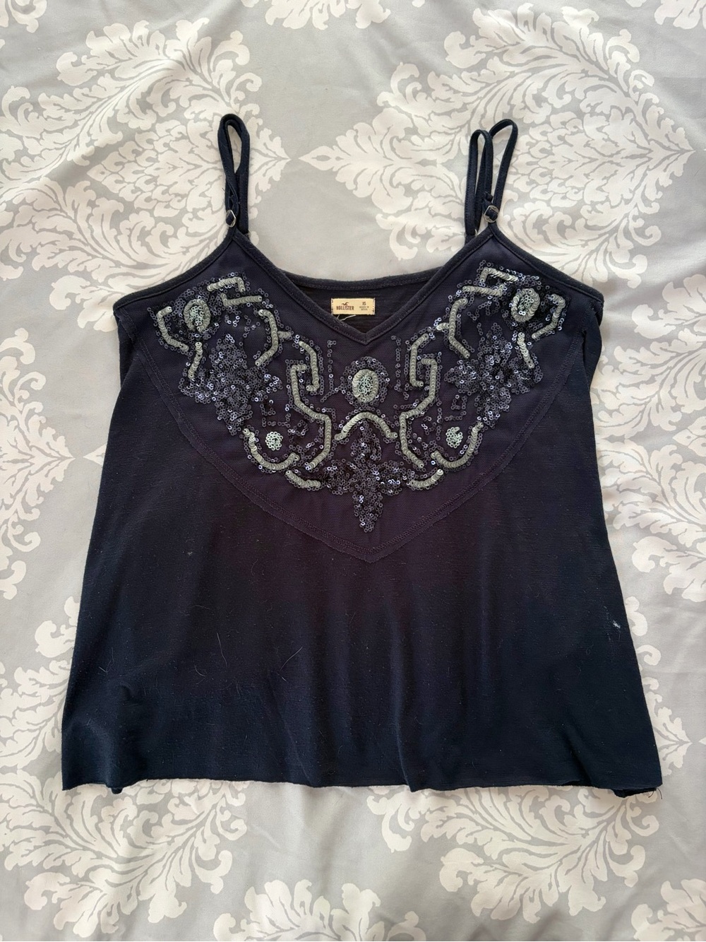 Hollister Navy Embellished Sequined Camisole